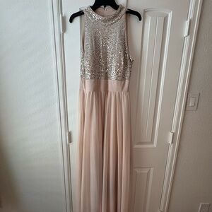 Jessica Howard Champagne Sequin Dress